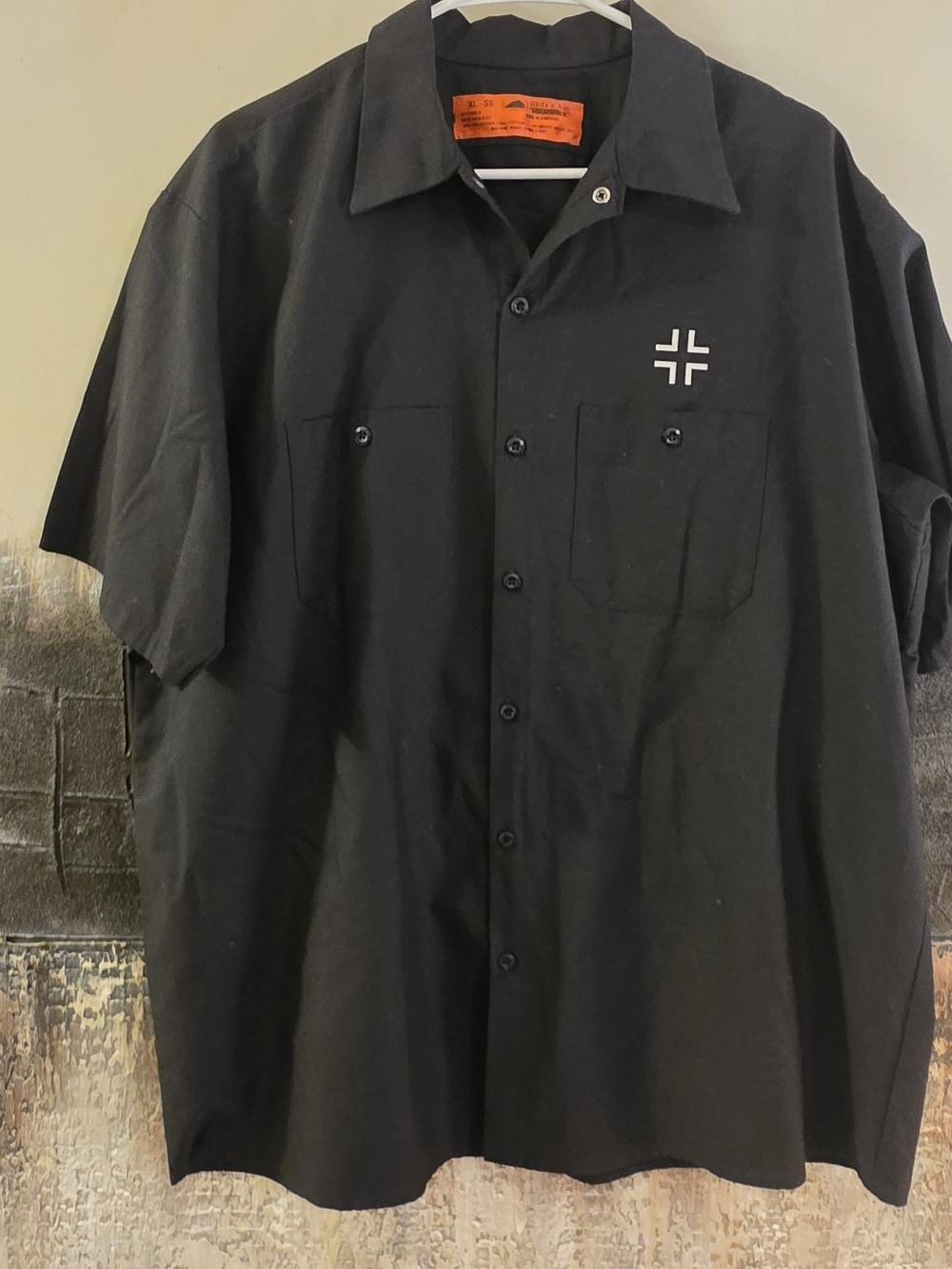 NWOT Red Kap Men's Black Short-Sleeve Button-Down Shirt Pin-up